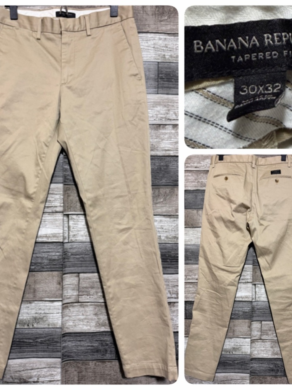 Banana Republic Tapered Fit Chino Pants Men’s 30x32 Beige Tan Stretch